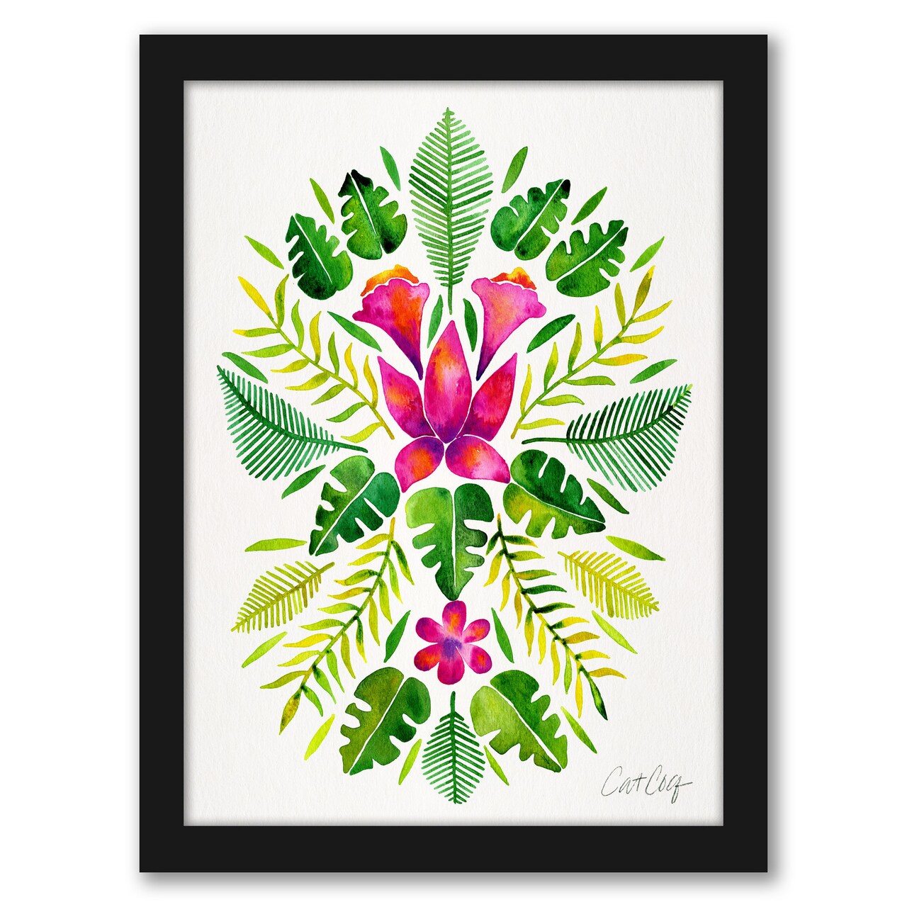 Tropical Symmetry Pink And Green by Cat Coquillette Frame  - Americanflat